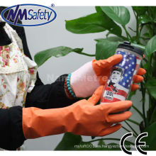 NMSAFETY Guante de látex para lavar autos con guantes de látex naranja